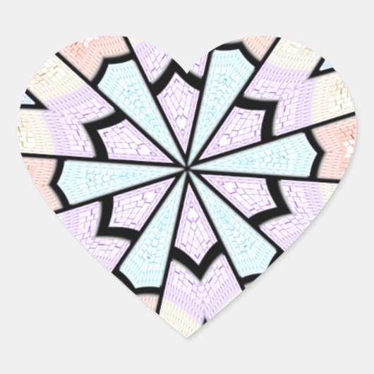 Schöne, Phantastische, pastellfarbene geometrische Herz-Aufkleber (Vorderseite)