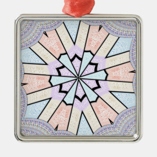 Schöne, Phantastische, pastellfarbene geometrische Ornament Aus Metall
