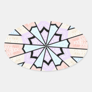 Schöne, Phantastische, pastellfarbene geometrische Ovaler Aufkleber