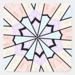 Schöne, Phantastische, pastellfarbene geometrische Quadratischer Aufkleber