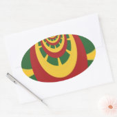 Schöne Phantastische Rasta-Farben Kunstdrucken Ovaler Aufkleber (Umschlag)