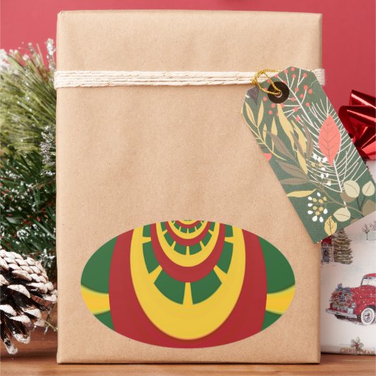 Schöne Phantastische Rasta-Farben Kunstdrucken Ovaler Aufkleber (Feiertag)