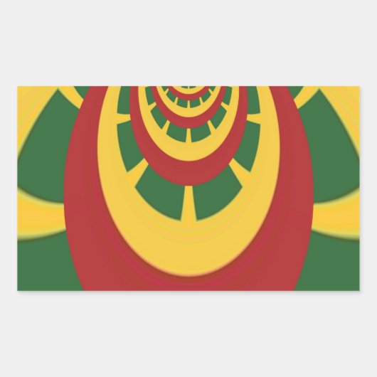 Schöne Phantastische Rasta-Farben Kunstdrucken Rechteckiger Aufkleber (Vorderseite)