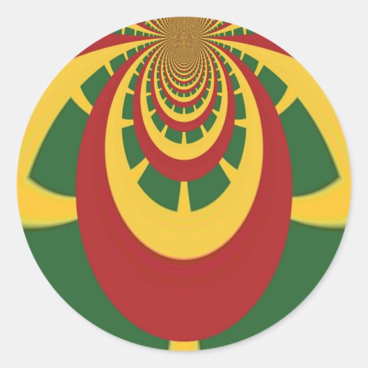 Schöne Phantastische Rasta-Farben Kunstdrucken Runder Aufkleber (Vorderseite)