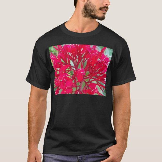Schöne Phantastische rote Blume T-Shirt (Vorderseite)