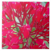 Schöne Phantastische Rote Blume Tile Fliese (Vorderseite)