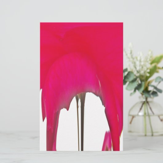 Schöne phantastische Rote Rose unter weißem Himmel Briefpapier (Stehend Vorderseite)