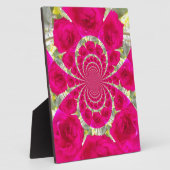 Schöne Phantastische Rote Rosen Kaleidoskop Muster Fotoplatte (Seite)