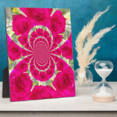 Schöne Phantastische Rote Rosen Kaleidoskop Muster Fotoplatte (Seite)