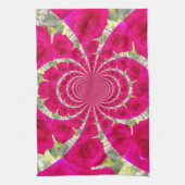Schöne Phantastische Rote Rosen Kaleidoskop Muster Küchentuch (Vertikal)