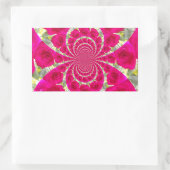 Schöne Phantastische Rote Rosen Kaleidoskop Muster Rechteckiger Aufkleber (Tasche)