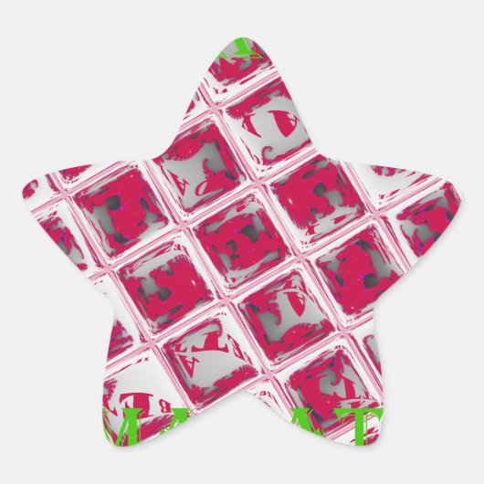 Schöne Phantastische Rote Stilelemente Spiegelbild Stern-Aufkleber (Vorderseite)