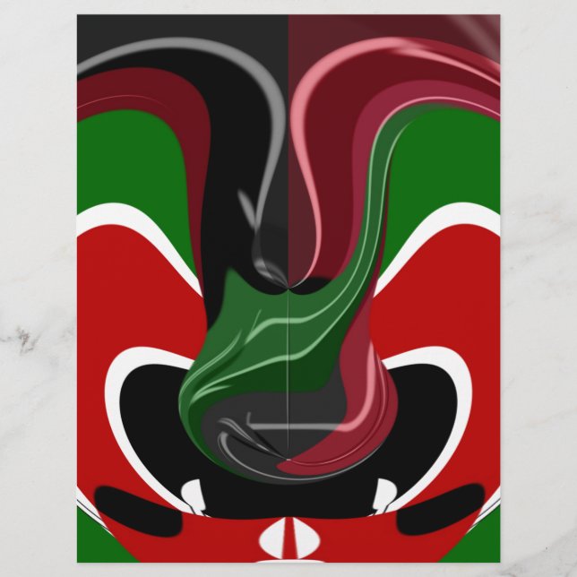 Schöne Phantastische Swirling Kenya Flag: Moderne  (Vorderseite)