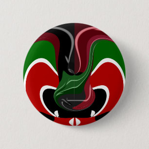 Schöne Phantastische Swirling Kenya Flag: Moderne  Button