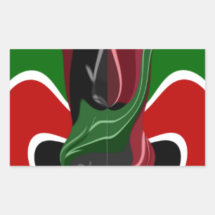 Schöne Phantastische Swirling Kenya Flag: Moderne Rechteckiger Aufkleber