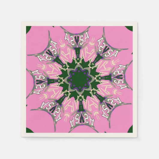 Schöne phantastische USA Baby Pink Monogramm Kunst Serviette (Vorderseite)