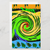 Schöne Phantastische Wavy Summer Wave Floral Color Briefpapier (Vorne/Hinten)