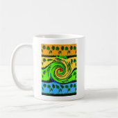 Schöne Phantastische Wavy Summer Wave Floral Color Kaffeetasse (Links)