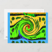 Schöne Phantastische Wavy Summer Wave Floral Color Postkarte (Vorne/Hinten)