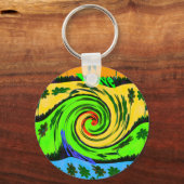 Schöne Phantastische Wavy Summer Wave Floral Color Schlüsselanhänger (Vorderseite)