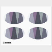 Schöne Phantastische Zickzack Design Kunst, Dichtu Ovaler Aufkleber (Blatt)