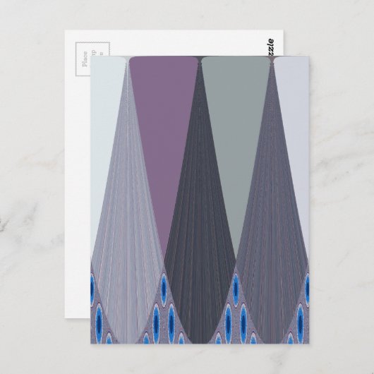 Schöne Phantastische Zickzack Design Kunst, Dichtu Postkarte (Vorne/Hinten)