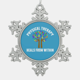 Schöne Physikaltherapie Inspirationsquelle Zitat Schneeflocken Zinn-Ornament