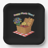 Schöne Picknickzeit! Süße Kawaii-Essen und Blumen Pappteller (Vorderseite)