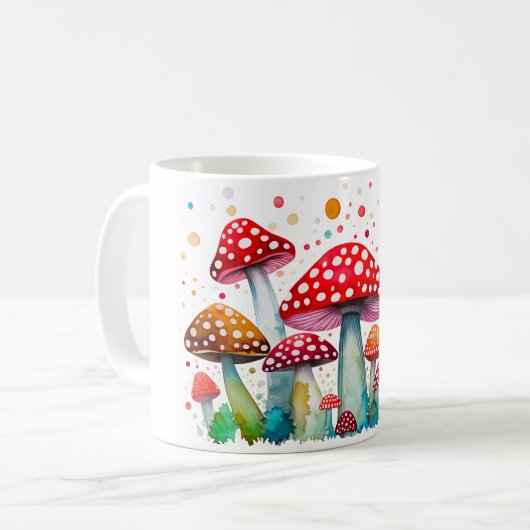 Schöne Pilze im Pilzwald Kaffeetasse (Vorderseite Links)