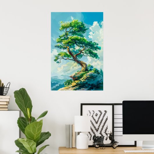 Schöne Pine Tree Poster (Heimbüro)
