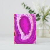 Schöne Pink Agate Postcard Postkarte (Stehend Vorderseite)