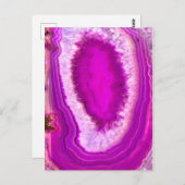 Schöne Pink Agate Postcard Postkarte (Vorne/Hinten)