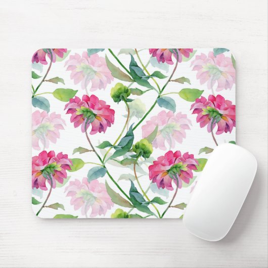 Schöne pink Aquarell Blume Illustration Mousepad (Mit Mouse)