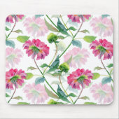 Schöne pink Aquarell Blume Illustration Mousepad (Vorne)