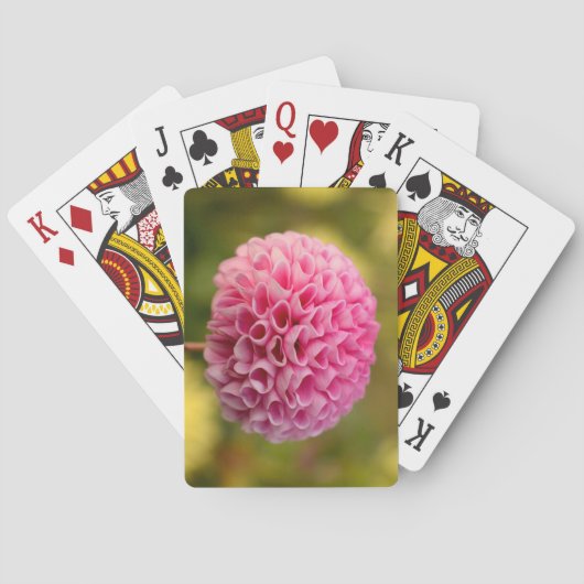 Schöne Pink Ball Dahlia Blume Spielkarten (Rückseite)