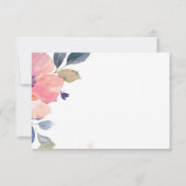 Schöne Pink-Blume Blumenwasser-Hochzeit RSVP Karte (Rückseite)