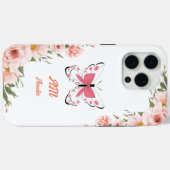 Schöne Pink-Blume Butterfly Girl Name Case-Mate iPhone Hülle (Rückseite (Horizontal))