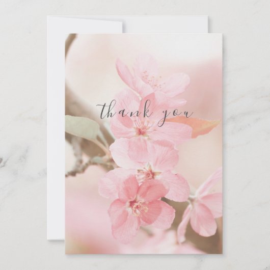 Schöne Pink Blume Petals Flat Danke Karte (Vorderseite)