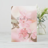 Schöne Pink Blume Petals Flat Danke Karte (Stehend Vorderseite)