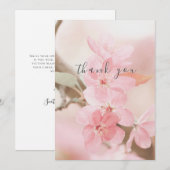 Schöne Pink Blume Petals Flat Danke Karte (Vorne/Hinten)