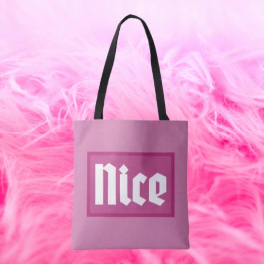 Schöne Pink Box Typografie-Tasche Tasche