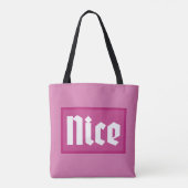 Schöne Pink Box Typografie-Tasche Tasche (Rückseite)