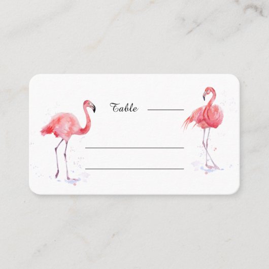 Schöne Pink Flamingo Platzkarte (Vorderseite)