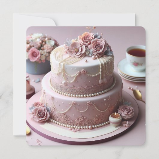 SCHÖNE PINK FLORAL ANNIVERSARY CAKE (Vorderseite)