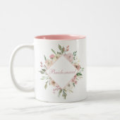 Schöne Pink Floral Bridesmaid Zweifarbige Tasse (Links)