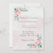 Schöne Pink Floral Wasserfarbe Hochzeit Einladung (Vorderseite)