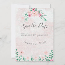 Schöne Pink Floral Wasserfarbe Hochzeit