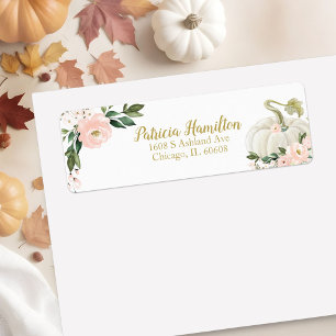 Schöne Pink Floral White Pumpkin Fall Babydusche