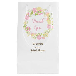 Schöne Pink Floral Wreath Bridal Show Vielen Dank Kleine Geschenktüte