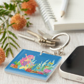 Schöne PINK HAIR Meerjungfrau Schlüsselanhänger (Vorderseite rechts)